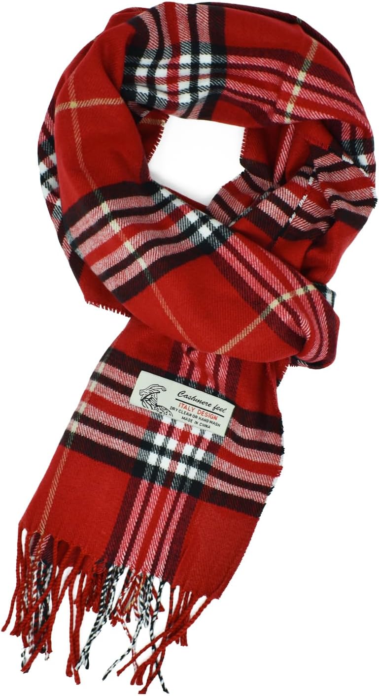 Glory Max Unisex Classic Tartan Plaid Winter Scarf Soft Cashmere Feel 72"x12" - Image 1